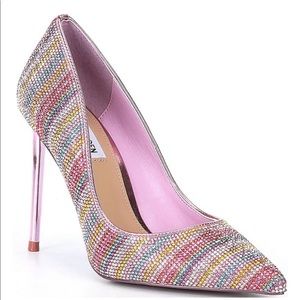 Vivacious Rainbow Rhinestone Embellished Stiletto Pumps